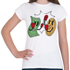 PRINTFASHION Kripto vs pénz - Női póló - Fehér női póló