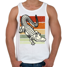 PRINTFASHION Krokodil - Férfi atléta - Fehér atléta, trikó