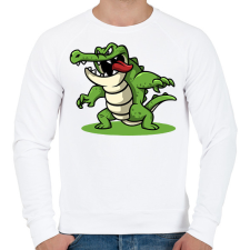 PRINTFASHION Krokodil  - Férfi pulóver - Fehér férfi pulóver, kardigán
