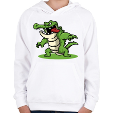 PRINTFASHION Krokodil  - Gyerek kapucnis pulóver - Fehér