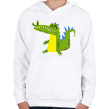 PRINTFASHION Krokodil  - Gyerek kapucnis pulóver - Fehér gyerek pulóver, kardigán