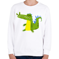 PRINTFASHION Krokodil  - Gyerek pulóver - Fehér gyerek pulóver, kardigán