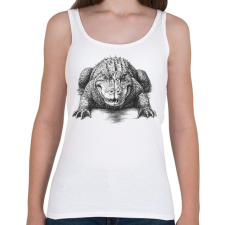 PRINTFASHION Krokodil - Női atléta - Fehér női trikó