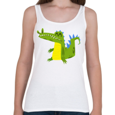 PRINTFASHION Krokodil  - Női atléta - Fehér női trikó