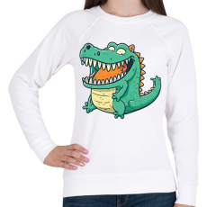 PRINTFASHION krokodil  - Női pulóver - Fehér