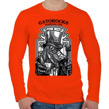 PRINTFASHION Krokorock - Férfi hosszú ujjú póló - Narancs férfi póló