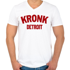 PRINTFASHION Kronk detroit - Férfi V-nyakú póló - Fehér férfi póló