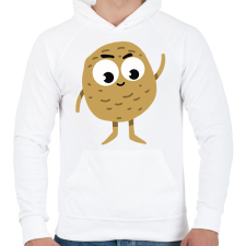 PRINTFASHION Krumpli - Férfi kapucnis pulóver - Fehér férfi pulóver, kardigán