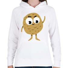 PRINTFASHION Krumpli - Női kapucnis pulóver - Fehér női pulóver, kardigán