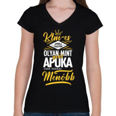 PRINTFASHION KTM-es apuka - Női V-nyakú póló - Fekete