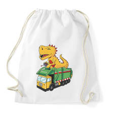 PRINTFASHION Kukásautó és dínó - Sportzsák, Tornazsák - Fehér tornazsák