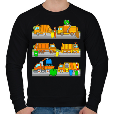 PRINTFASHION Kukásautók az utcán - Férfi pulóver - Fekete