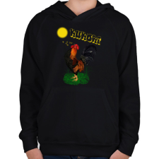 PRINTFASHION kukori - Gyerek kapucnis pulóver - Fekete gyerek pulóver, kardigán