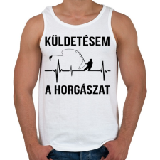 PRINTFASHION Küldetésem a horgászat - Férfi atléta - Fehér atléta, trikó