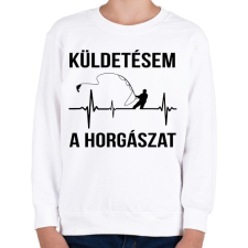 PRINTFASHION Küldetésem a horgászat - Gyerek pulóver - Fehér gyerek pulóver, kardigán