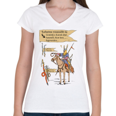 PRINTFASHION Kun kori nyilak szóvicc - Női V-nyakú póló - Fehér