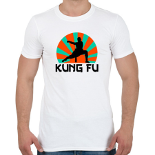 PRINTFASHION KUNG FU - Férfi póló - Fehér férfi póló