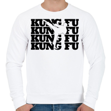 PRINTFASHION Kung fu - Férfi pulóver - Fehér