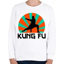 PRINTFASHION KUNG FU - Gyerek pulóver - Fehér gyerek pulóver, kardigán