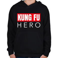 PRINTFASHION KUNG FU HERO - Gyerek kapucnis pulóver - Fekete