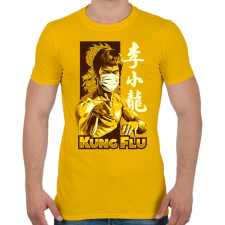 PRINTFASHION Kung Fu maszkban - Férfi póló - Sárga férfi póló