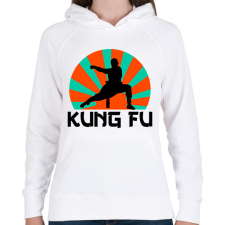 PRINTFASHION KUNG FU - Női kapucnis pulóver - Fehér női pulóver, kardigán