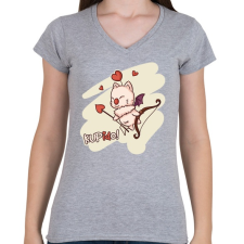 PRINTFASHION KUPidO - Női V-nyakú póló - Sport szürke női póló