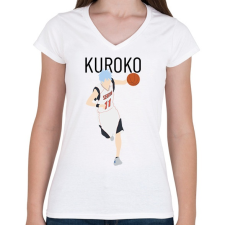 PRINTFASHION Kuroko no Basket - Kuroko - Női V-nyakú póló - Fehér női póló