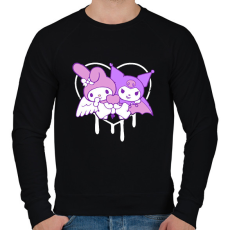 PRINTFASHION kuromi és my melody - Férfi pulóver - Fekete