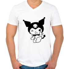 PRINTFASHION kuromi - Férfi V-nyakú póló - Fehér férfi póló
