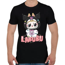 PRINTFASHION Kuromi Labubu - Férfi póló - Fekete férfi póló