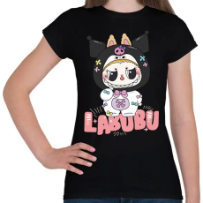 PRINTFASHION Kuromi Labubu - Női póló - Fekete