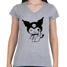 PRINTFASHION kuromi - Női V-nyakú póló - Sport szürke