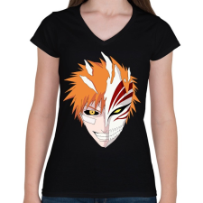 PRINTFASHION Kuroszaki Icsigo - Női V-nyakú póló - Fekete női póló