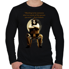 PRINTFASHION kurt cobain quotes - Férfi hosszú ujjú póló - Fekete