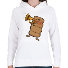 PRINTFASHION Kürtőskalács - Női kapucnis pulóver - Fehér női pulóver, kardigán