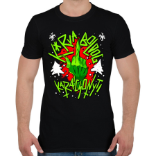 PRINTFASHION Kurva boldog karácsonyt grinch - Férfi póló - Fekete férfi póló