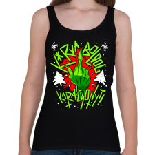 PRINTFASHION Kurva boldog karácsonyt grinch - Női atléta - Fekete női trikó