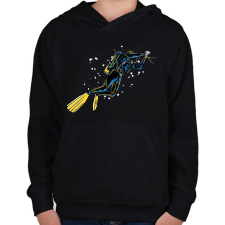 PRINTFASHION Kutakodó búvár - Gyerek kapucnis pulóver - Fekete gyerek pulóver, kardigán