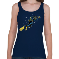 PRINTFASHION Kutakodó búvár - Női atléta - Sötétkék női trikó