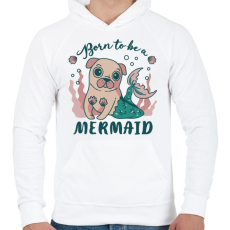 PRINTFASHION Kutya aki sellőnek született - Férfi kapucnis pulóver - Fehér