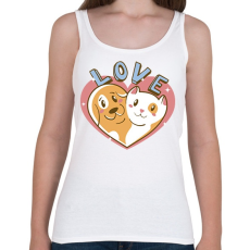 PRINTFASHION Kutya és macska szeretet - Női atléta - Fehér