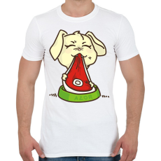 PRINTFASHION Kutya eszik - Férfi póló - Fehér