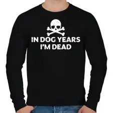 PRINTFASHION Kutya években már meghaltam - Férfi pulóver - Fekete férfi pulóver, kardigán