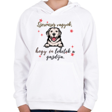 PRINTFASHION kutya fej - Gyerek kapucnis pulóver - Fehér gyerek pulóver, kardigán