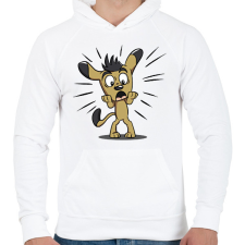 PRINTFASHION Kutya  - Férfi kapucnis pulóver - Fehér férfi pulóver, kardigán