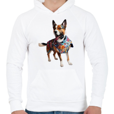 PRINTFASHION kutya - Férfi kapucnis pulóver - Fehér férfi pulóver, kardigán