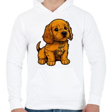 PRINTFASHION Kutya  - Férfi kapucnis pulóver - Fehér férfi pulóver, kardigán