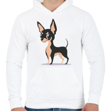 PRINTFASHION Kutya - Férfi kapucnis pulóver - Fehér férfi pulóver, kardigán