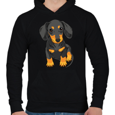 PRINTFASHION Kutya  - Férfi kapucnis pulóver - Fekete férfi pulóver, kardigán
